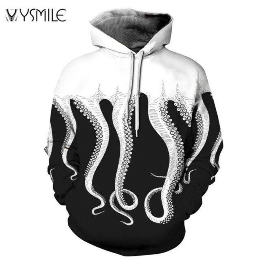 Men&Women Hoodies 3d Print Tracksuit Octopus Funny Hoodie Harajuku Hip Hop Sweatshirts Black Pullover Hooded Autumn Tops Outwear