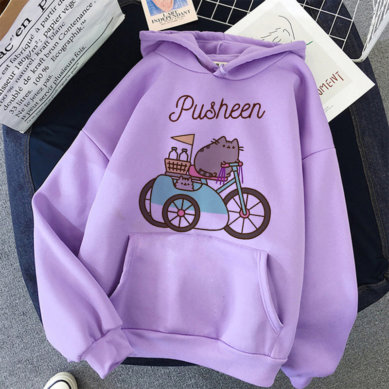 2022 Hot The Cat Hoodie Women/men Fashion Kawaii Korean Harajuku Sweatshirt Unisex Cartoon Clothes Hooded Female 90s alx