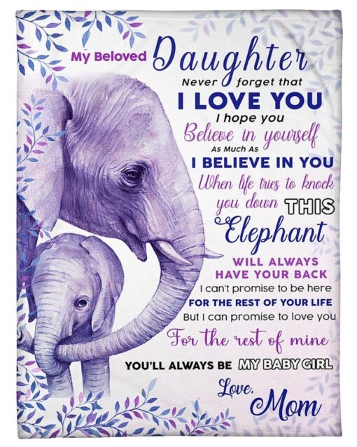 My Beloved Daughter Elephant Soft Cozy Lightweight Premium Blanket