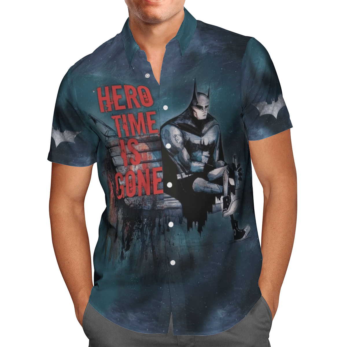 Batman Hero Time Is Gone For Man And Woman Print Short Sleeve Hawaiian Shirt Y97