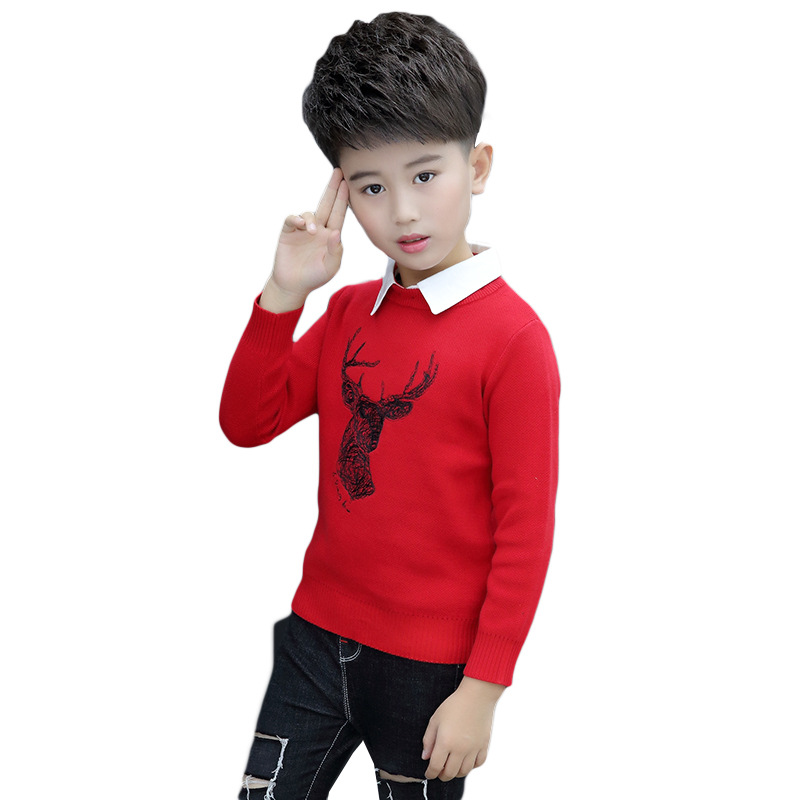 Winter clothing Boy’s clothes O-Neck pullover Sweater winter Keep warm Kids clothes children’s clothing Cotton products alx