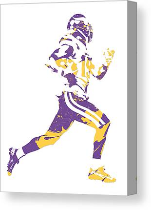 Adam Thielen Minnesota Vikings Pixel Art 1 Joe Hamilton Canvas Print