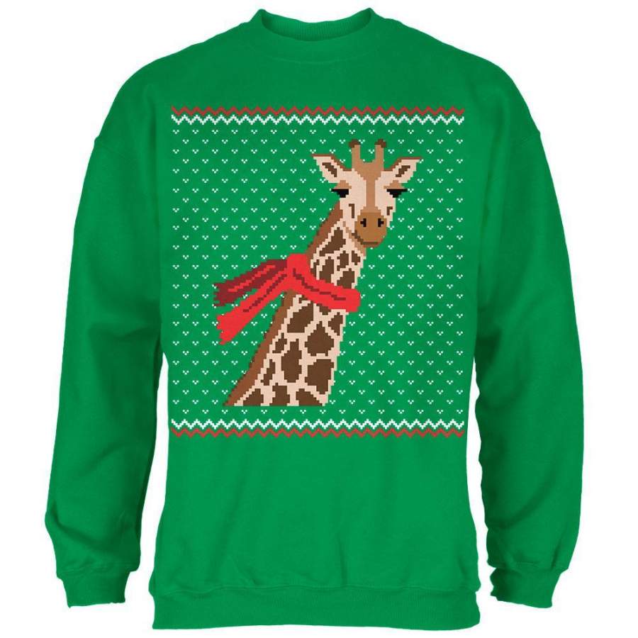 Big Giraffe Scarf Ugly Christmas Sweater Mens Sweatshirt