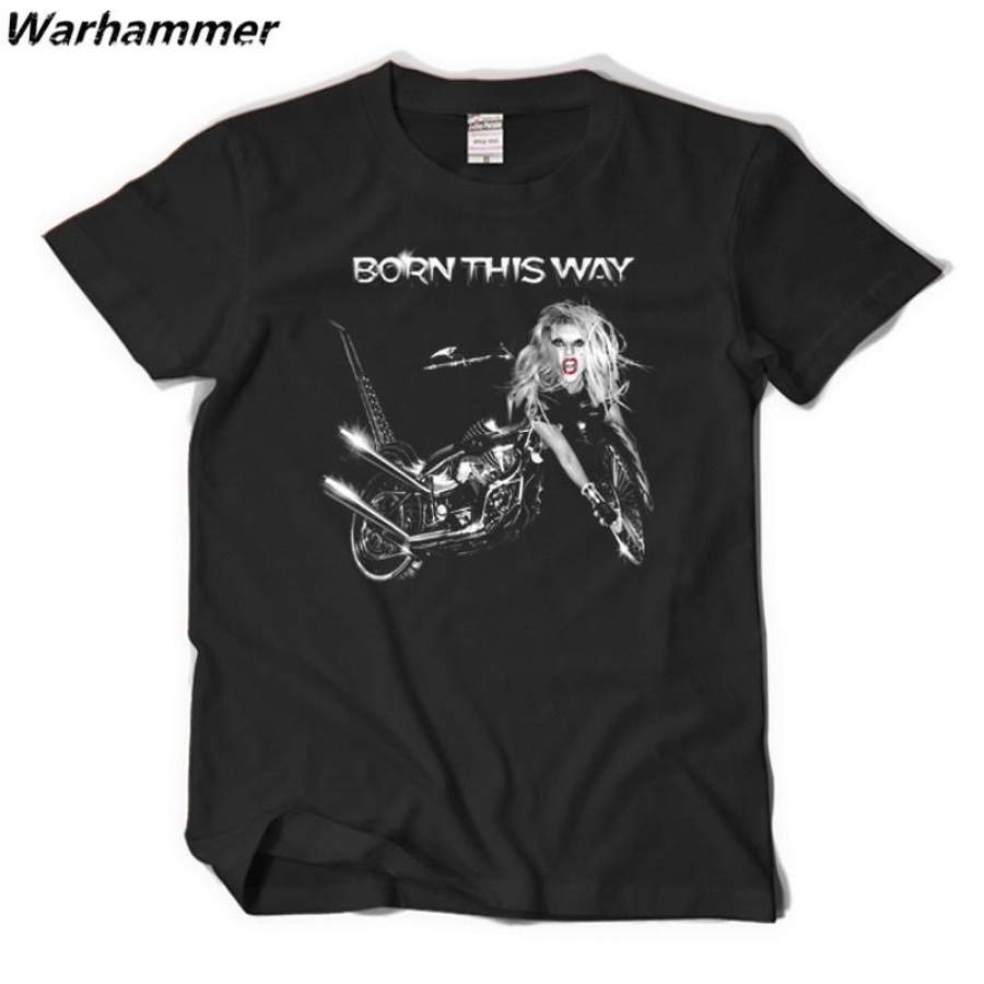 Men T-shirt Lady Gaga Rock Style Born This Way Femmes