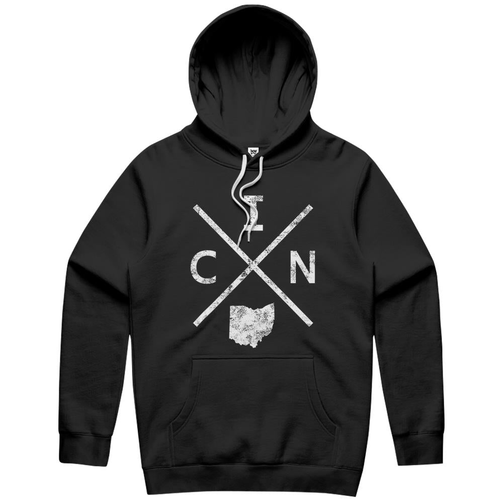 Vintage Cincinnati Retro Cin Cross Hoodie