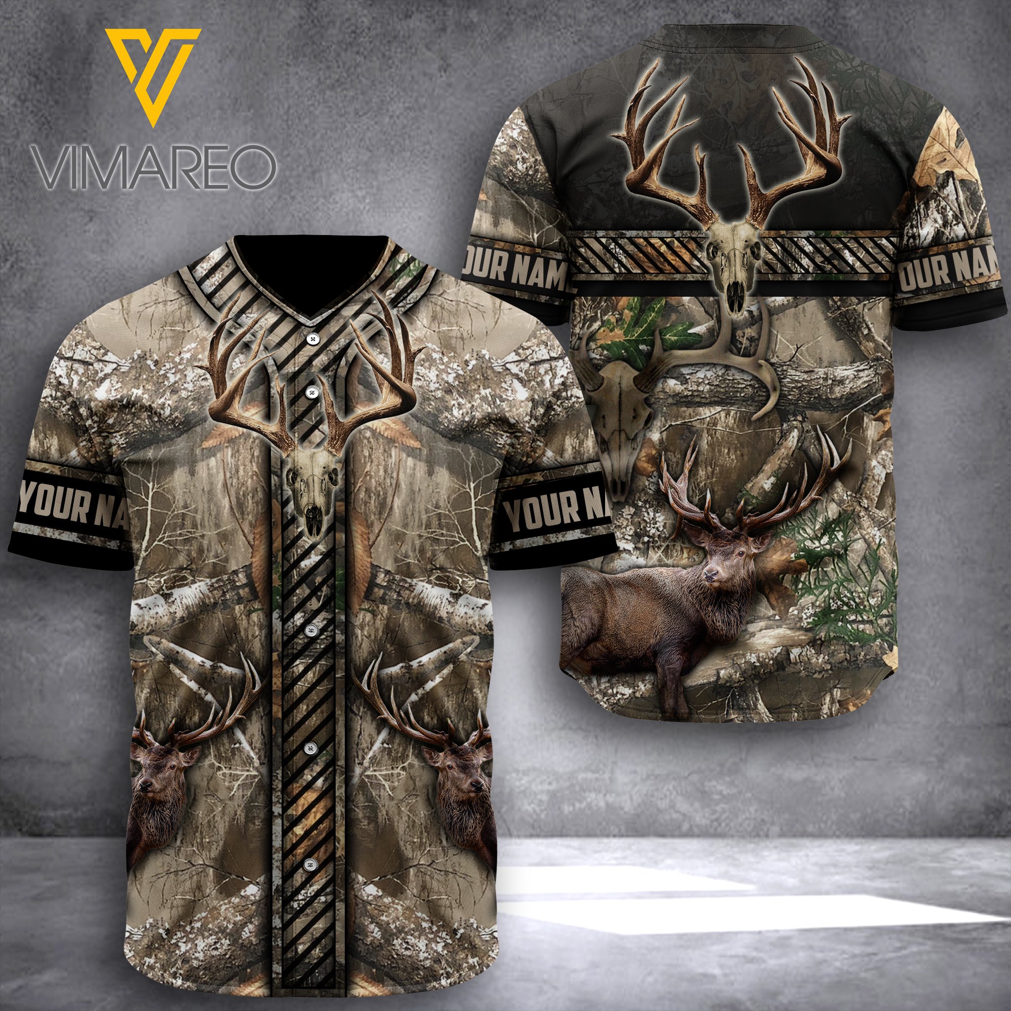 Personalized Deer Hunting Baseball Jersey 3D Printed – Cool Panda ...