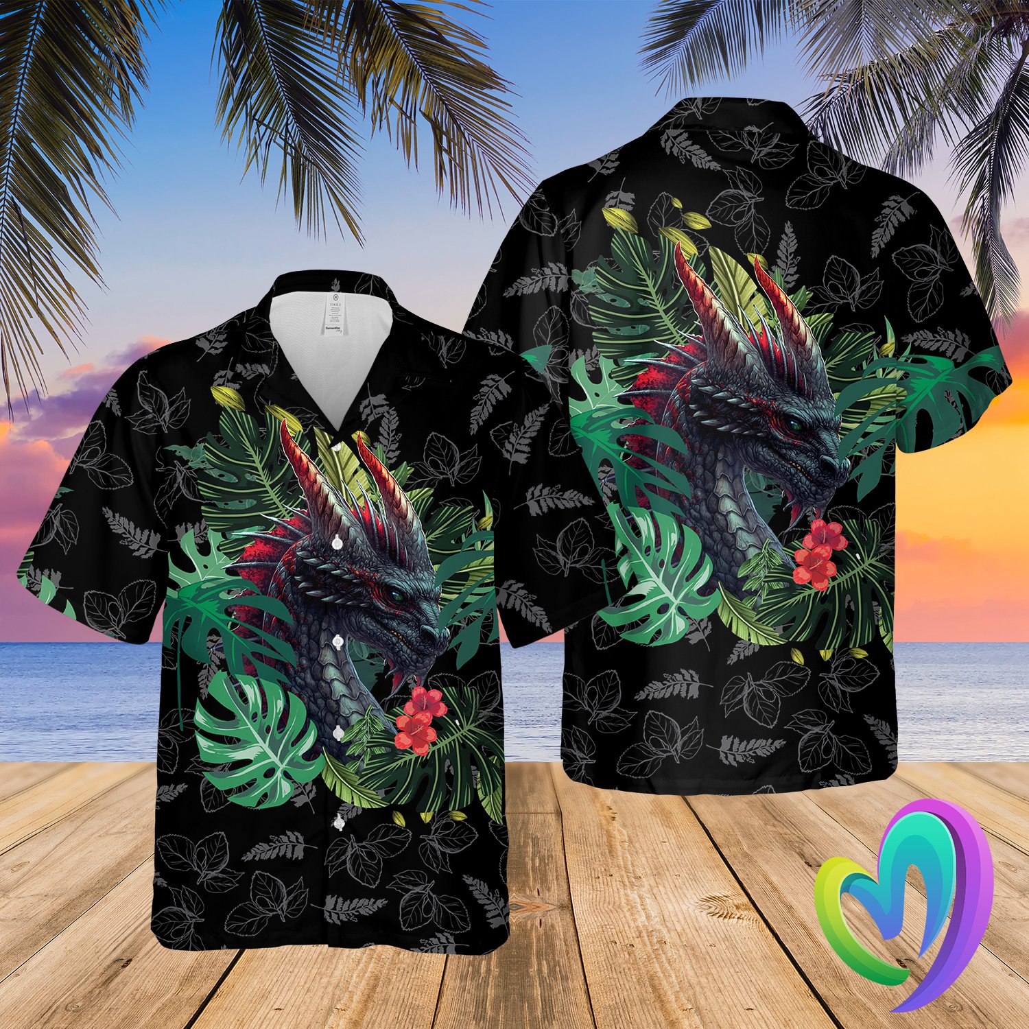 Fantasy Dragon Summer Hawaii Beach Shirt Ha66534