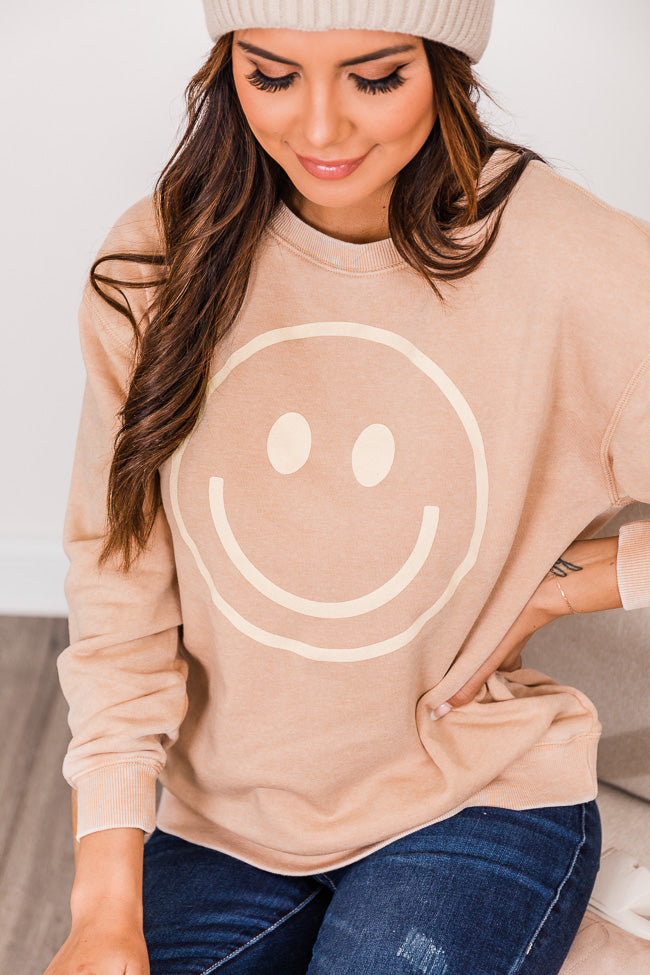 Smiley Face Gold Graphic Sweatshirt