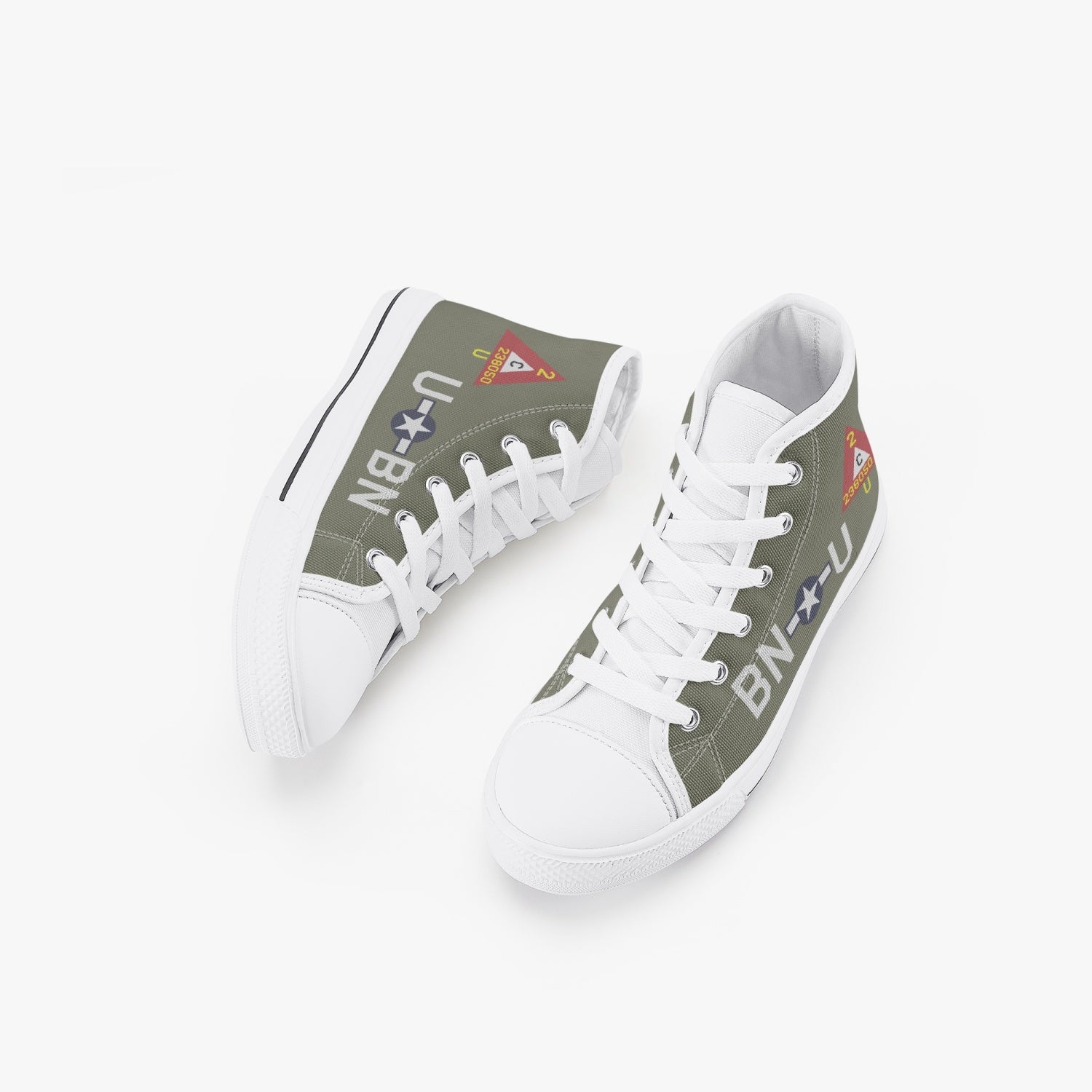 B-17 “Thunder Bird” Kid’S High Top Canvas Shoes – White