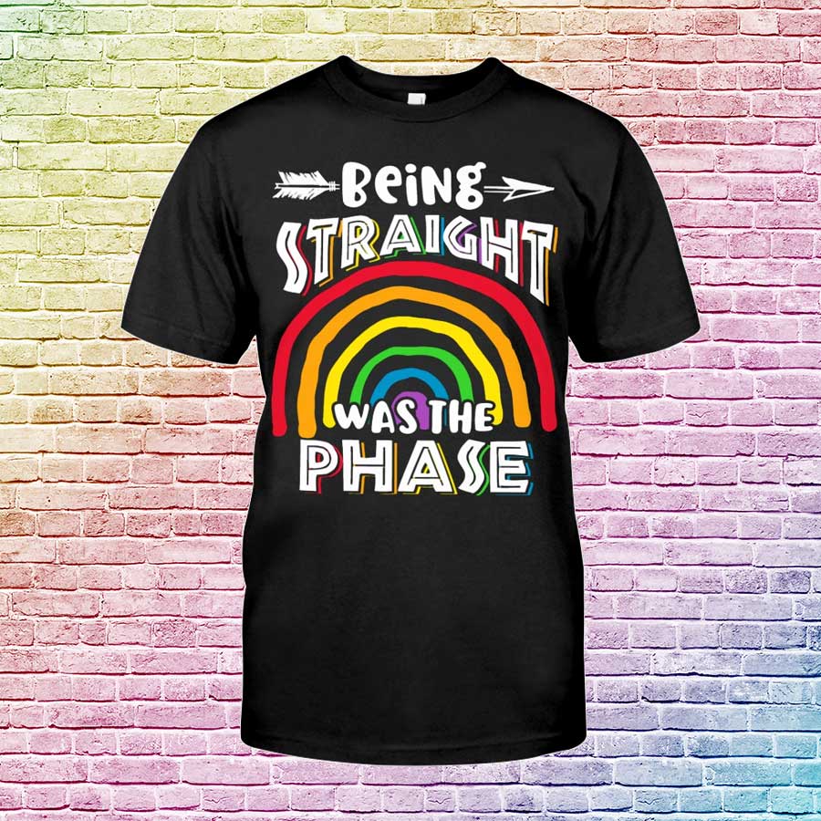 T Shirt For Gaymer, Being Straight Was The Phase Classic T-Shirt, Pride Shirts, Gift For Lesbian