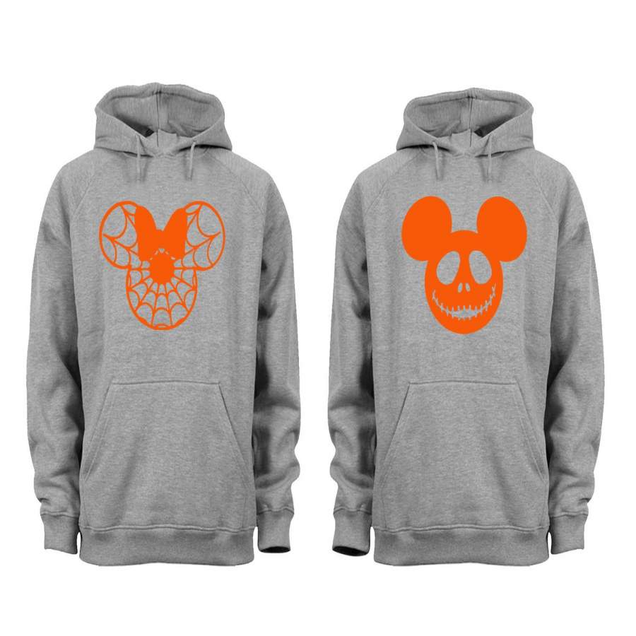 XtraFly Apparel Witch Spider-Web Pumpkin Halloween Hooded-Sweatshirt Pullover Hoodie