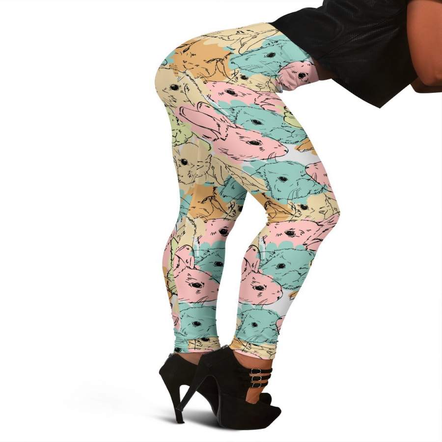 Rabbit Bunny Print Pattern Women Leggings