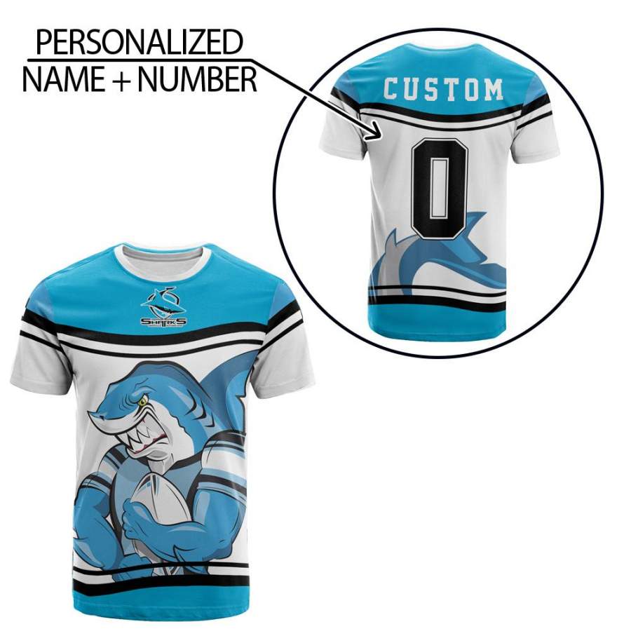 Cronulla-Sutherland Sharks T-Shirt Personalized NRL