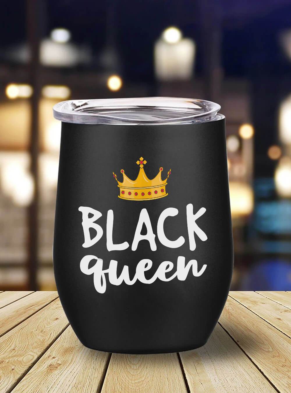 African Tumbler Mug Black Queens For Women Kids Girl Magic Melanin Crown Stainless Steel Wine Tumbler Mug Afrocentric Inspired Gifts Bps6965