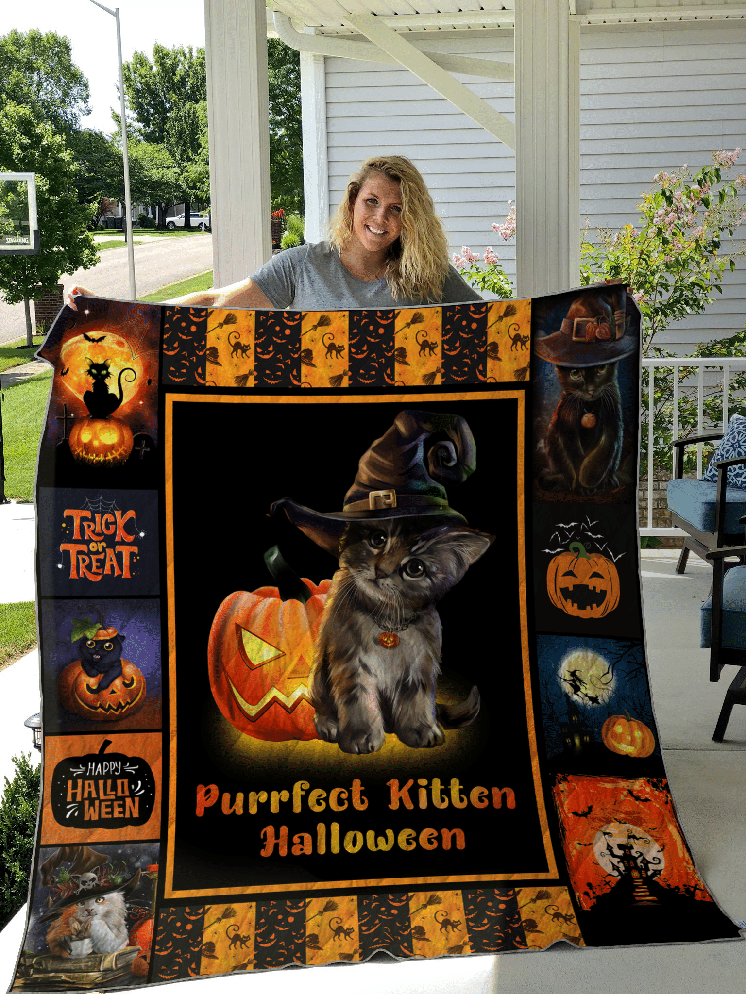 Purrfect Kitten Halloween Cat Quilt CT010