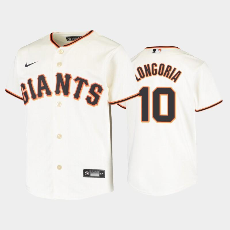 Youth San Francisco Giants 10 Evan Longoria Cream Home Jersey