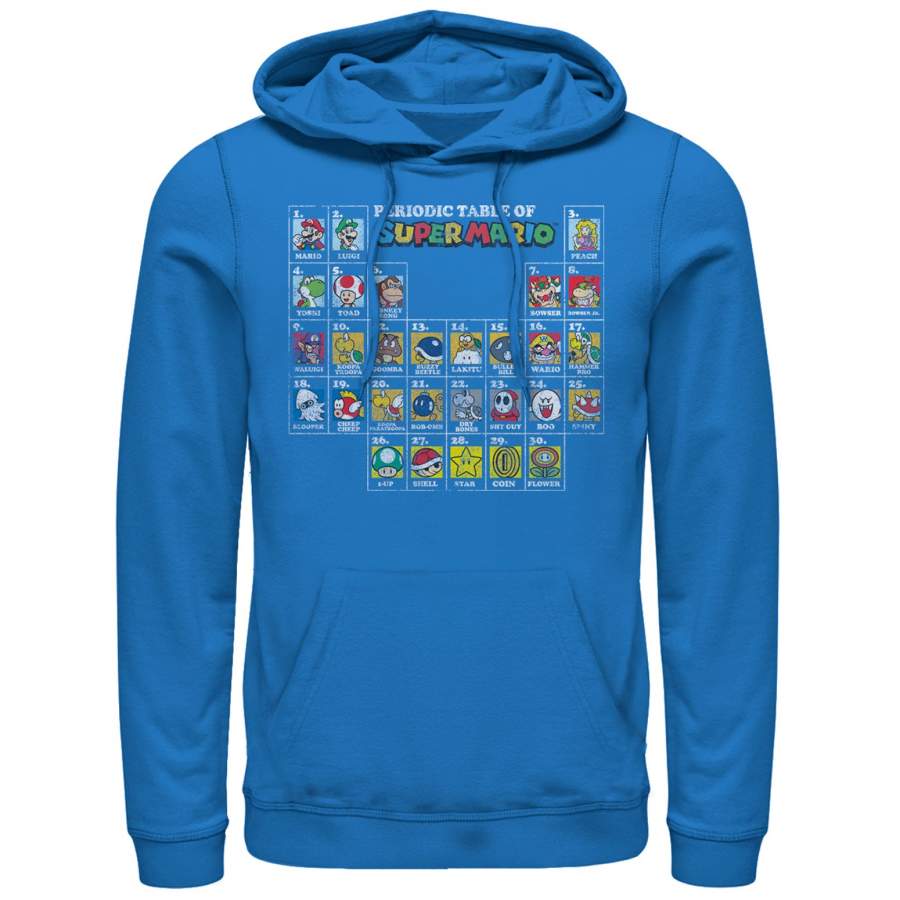 Nintendo Men’s Periodic Table of Super Mario  Lightweight Hoodie