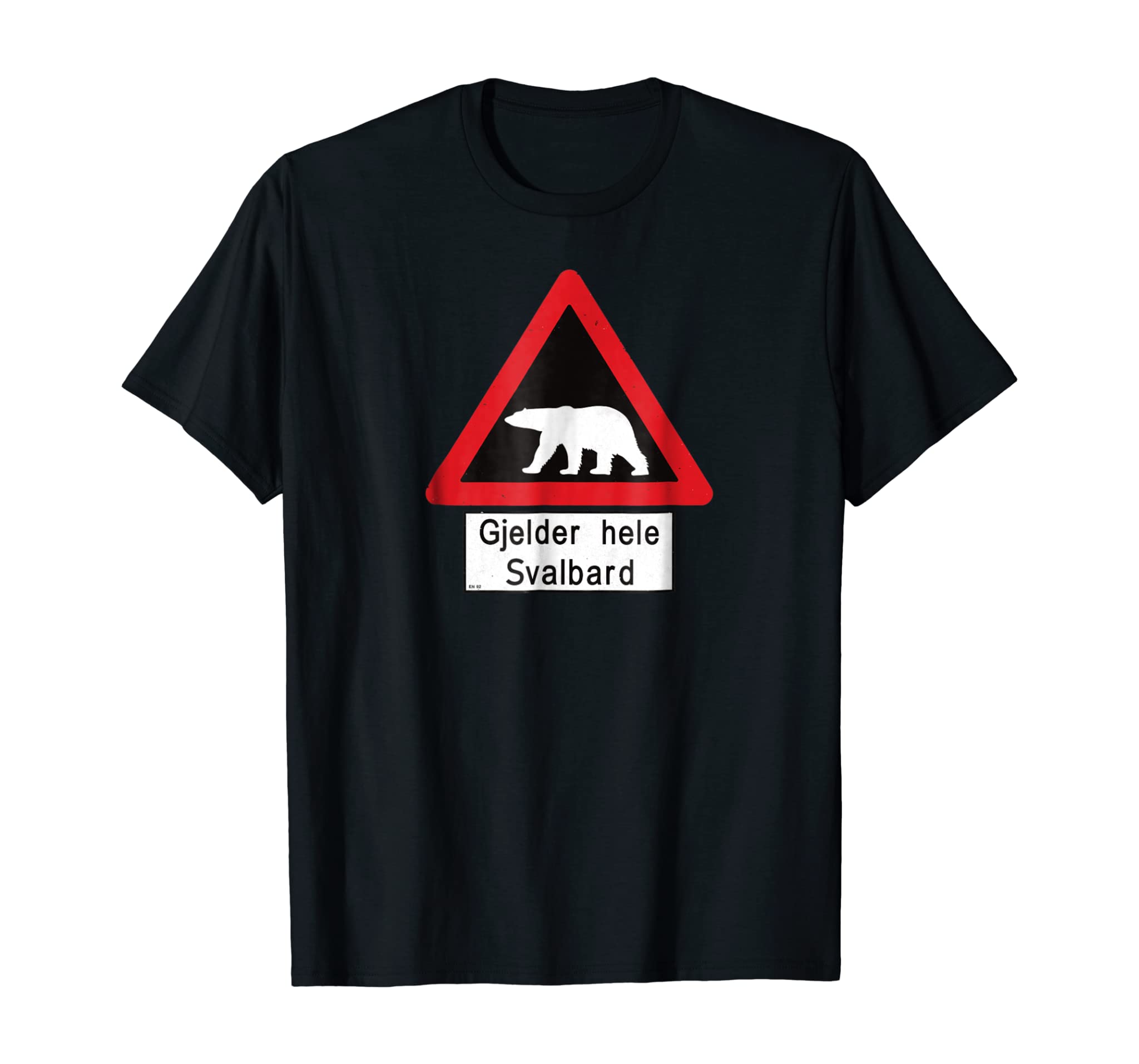 Svalbard T Shirt Polar Bear Sign Gjelder hele Norway