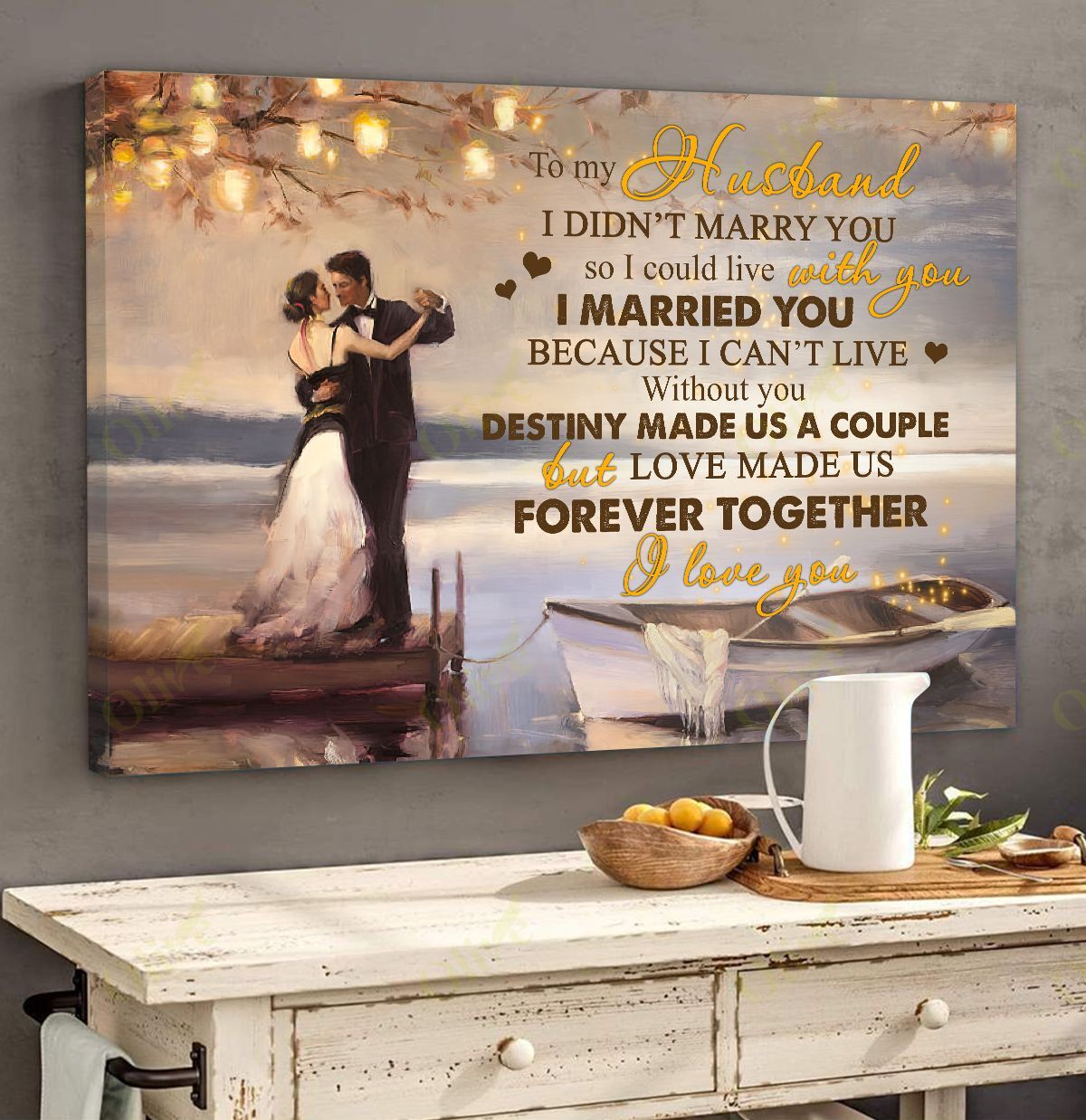 To Husband – Destiny Brought Us Together Canvas Wall Art Home Decor