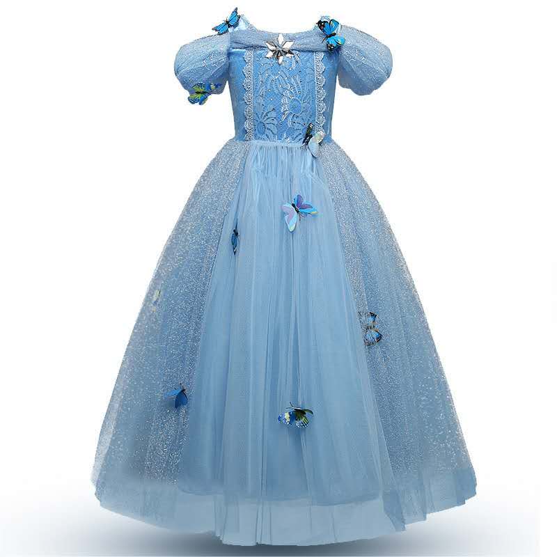 4-10 YearsGirls Summer Dress Cinderella Snow Queen Cosplay Costume Girls Princess Costume for Kids Birthday Dr alx