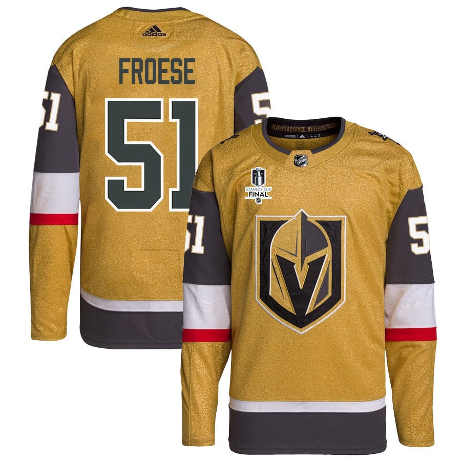 Byron Froese 51 Vegas Golden Knights Stanley Cup 2023 Final Patch Home Breakaway Men Jersey – Gold