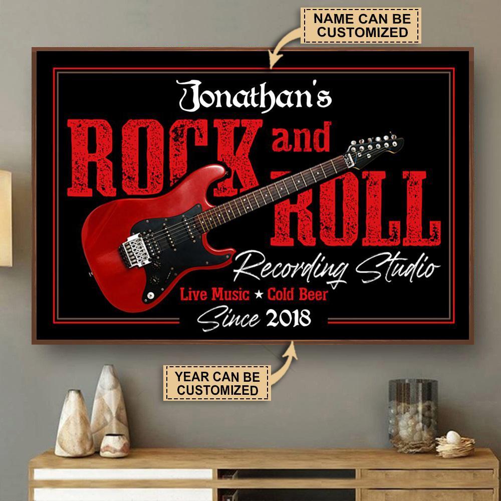 Aeticon Gifts Personalized Electric Guitar Rock And Roll Canvas Mom Dad Gift Home Decor