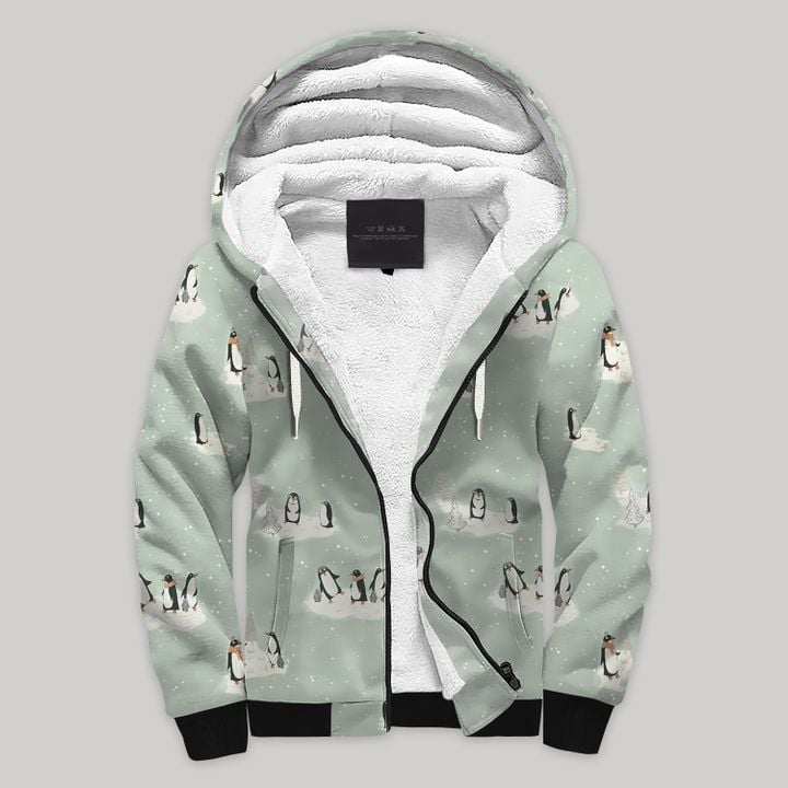 Penguin Family Blanket  Fleece Zip Hoodie All Over Print | Fz917