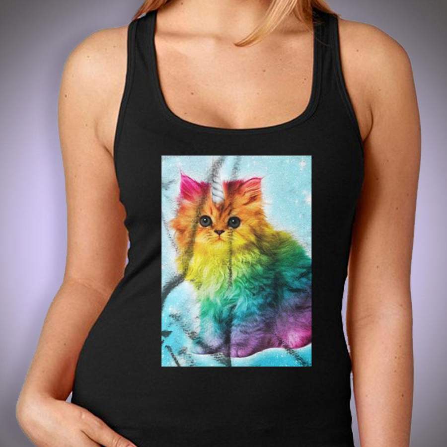 Unicorn Rainbow Cat Kitten Women’S Tank Top