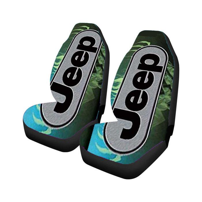 Jeep Green Flames Car Seat Covers