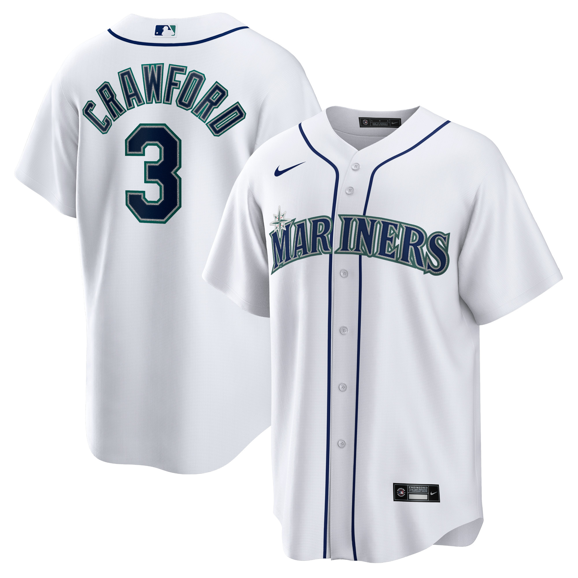 JP Crawford Seattle Mariners Home Replica Jersey – White