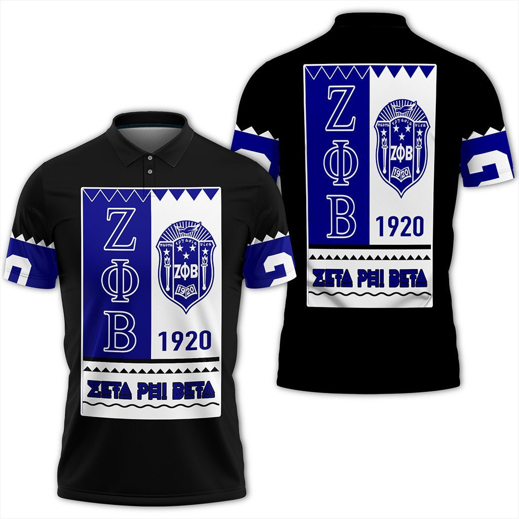 Sorority Polo – Zeta Phi Beta Black Style Polo Shirt