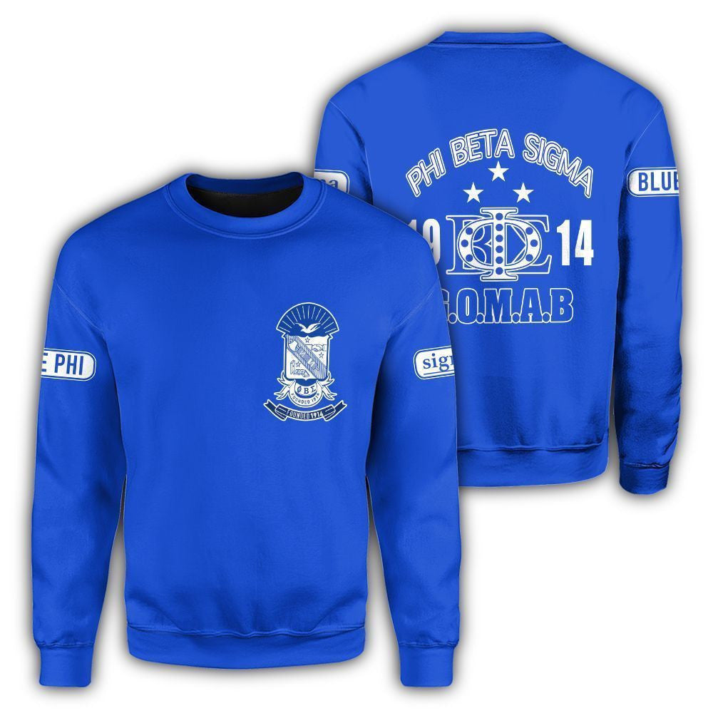 Fraternity Sweatshirt – Blue Phi Phi Beta Sigma Fraternity Crewneck Sweatshirt