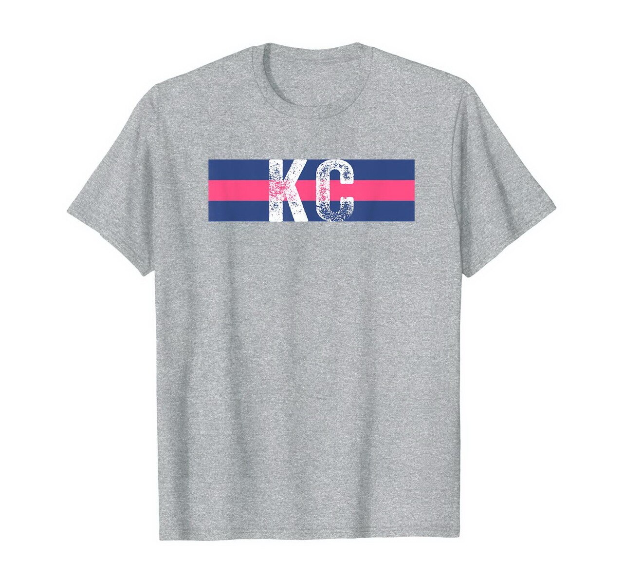 Kc Royal Blue  Pink Kc Cool Kansas City Vintage Stripes T-Shirt New