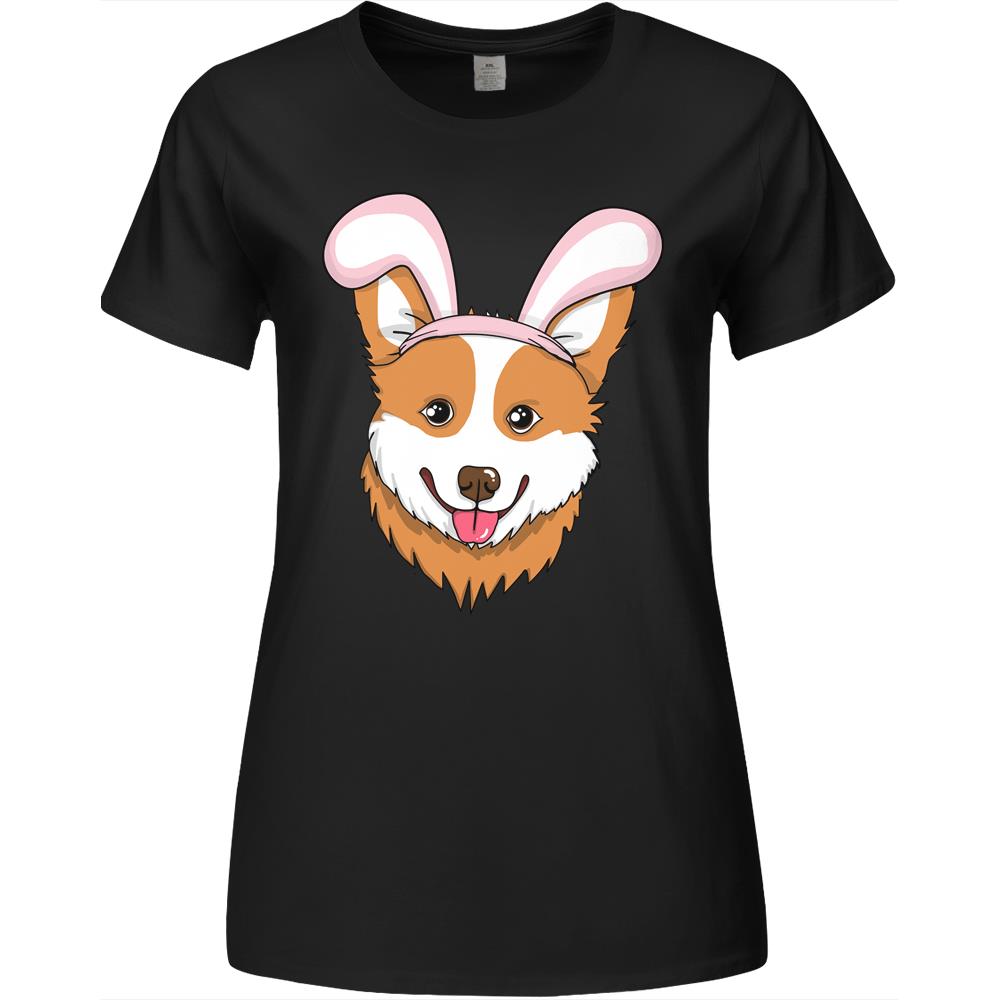 Cute Easter Corgi Dog Bunny Ears Rabbit Premium Womens Tshirts