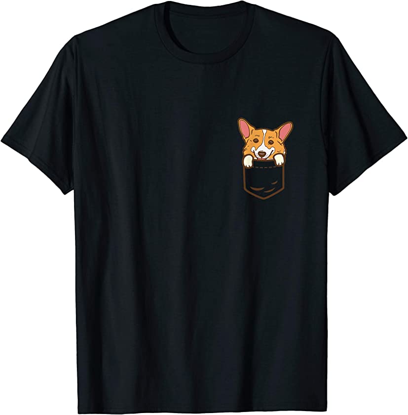 Pocket Welsh Corgi Cute Puppy Face Dog Lover Pet Owner Gift T-Shirt