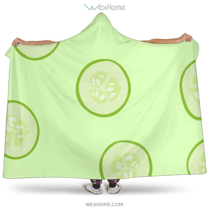 Cucumber Pattern Hooded Blanket