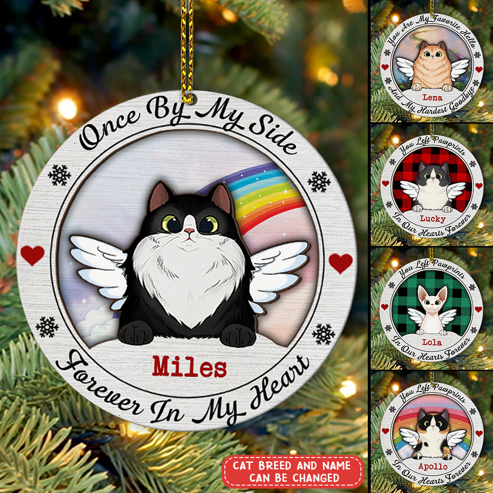 89Customized Cat Angel Personalized 2 Layered Wooden Ornament – Christmas Gift For Cat Lovers