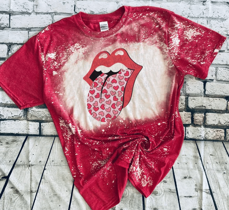 Word Candy Tongue Bleached Tshirt For Him, Her, Boyfriend, Girlfriend, Wife, Husband Valentines Day Gift