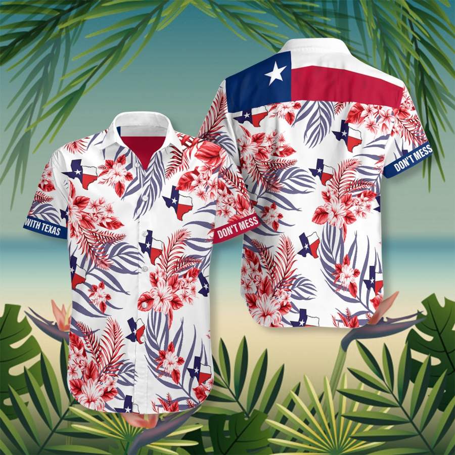 Texas Flag Mess Hawaii Shirt For Men Women Best Friend Birthday Gifts Ha13424