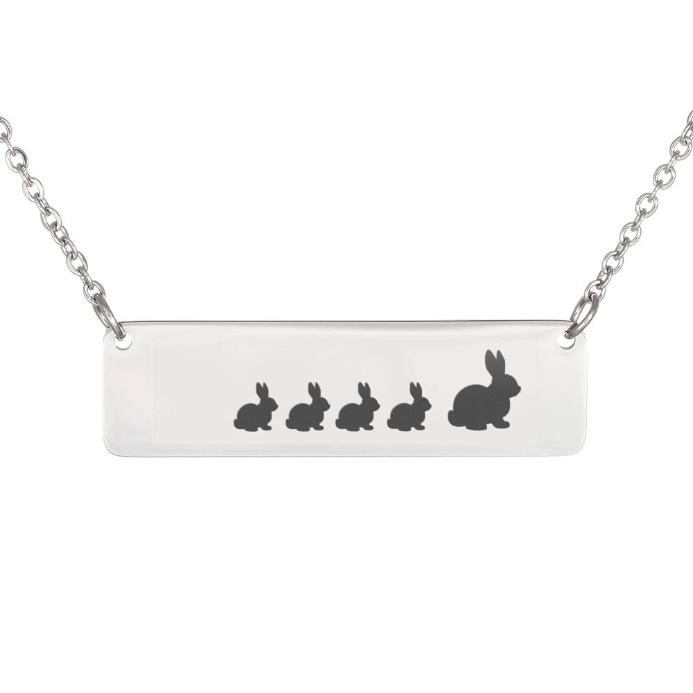 Personalized Mama Rabbit + 4 Bunnies – Necklace