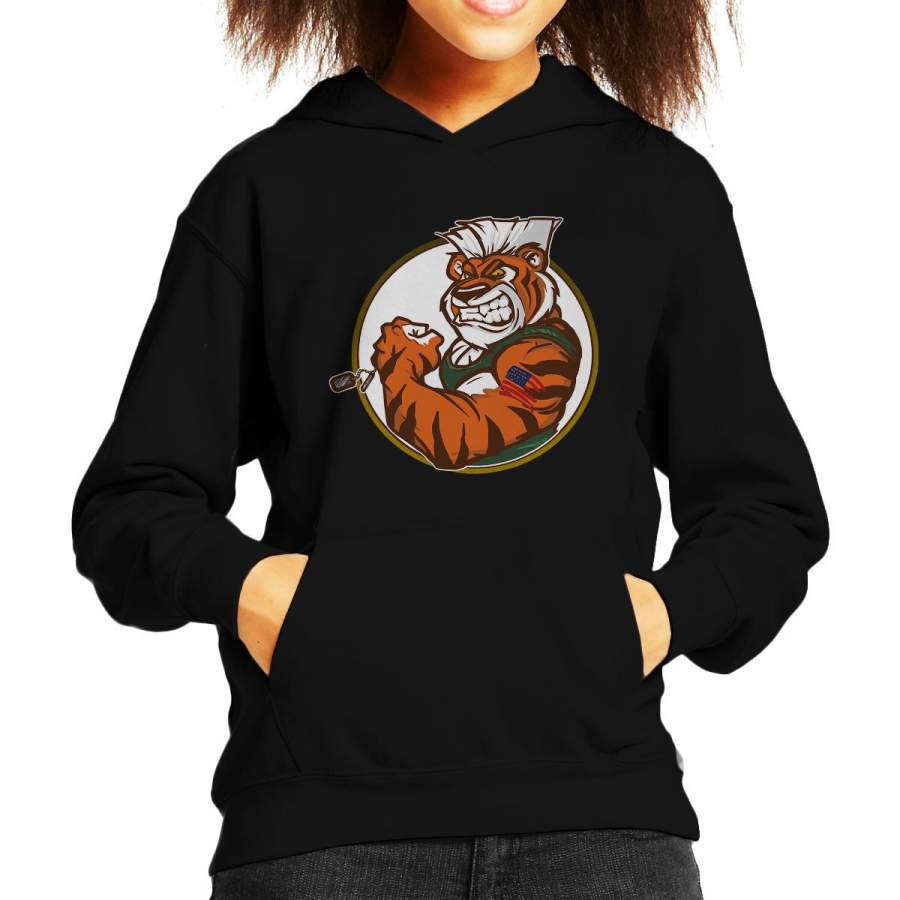 Eye Of The Street Tiger Guile Fighter Kid’s Hooded Sweatshirt