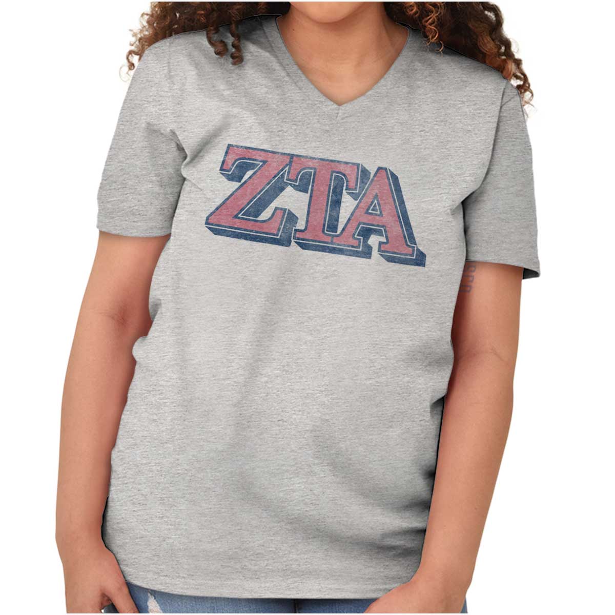 Vintage Zeta Tau Alpha V-Neck T Shirt
