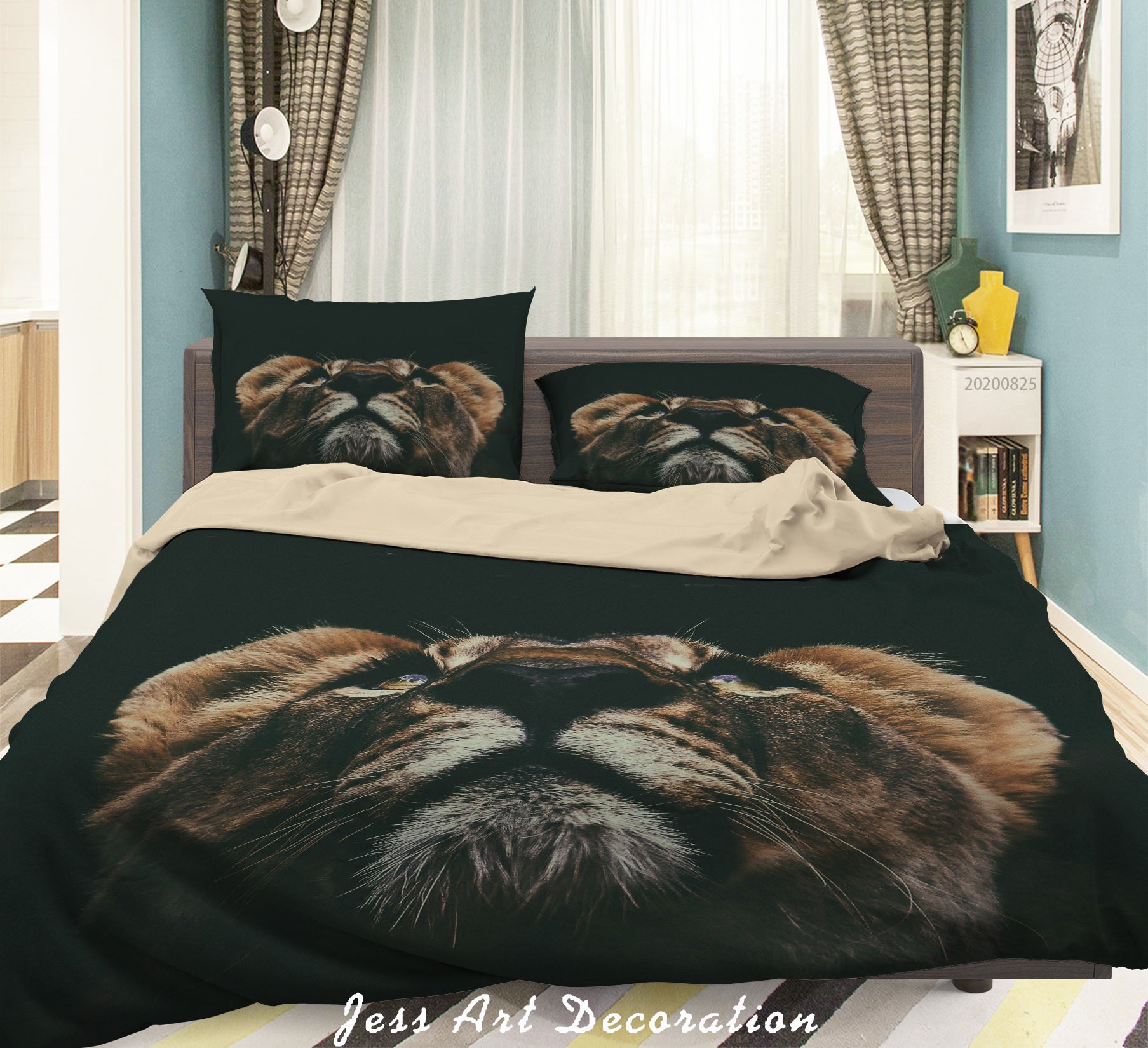 3D Nature Animal Lion Quilt Cover Set Bedding Set Duvet Cover Pillowcases Wj 3355