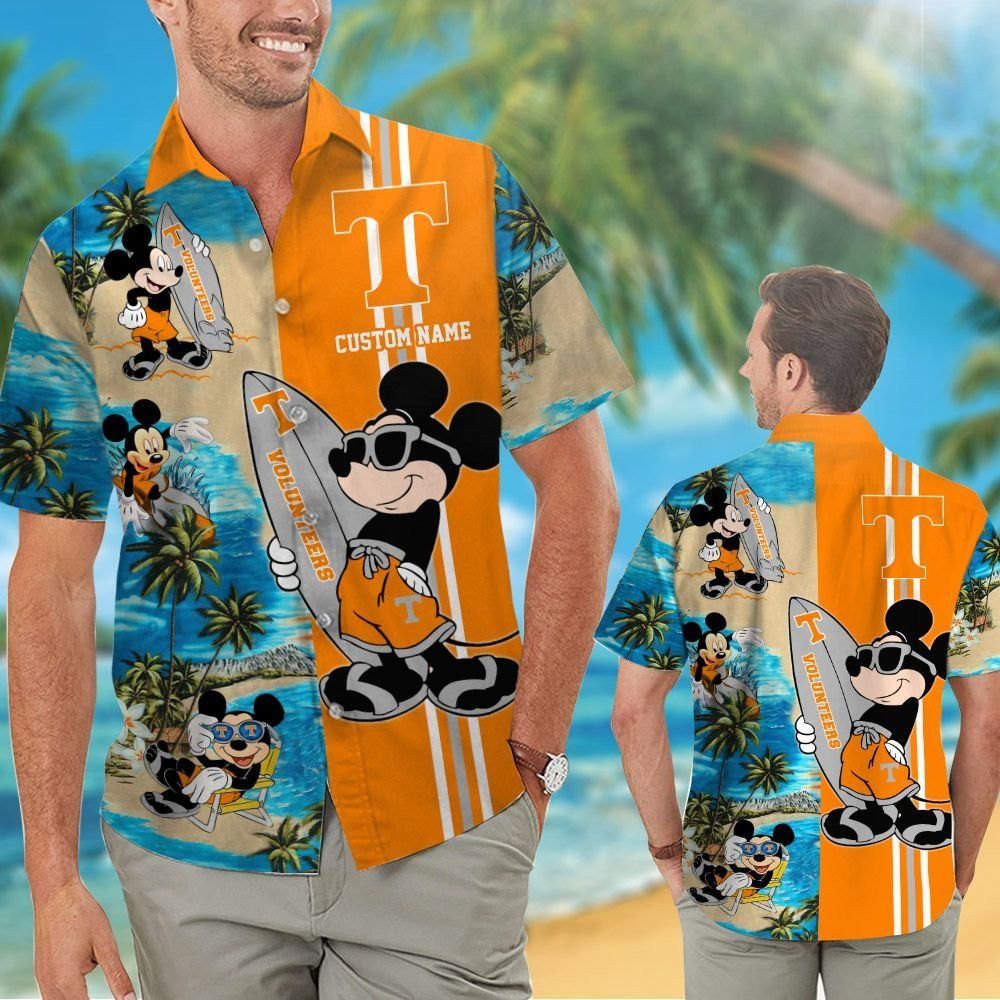 Tennessee Volunteers Mickey Name Personalized Tropical Hawaiian Shirt