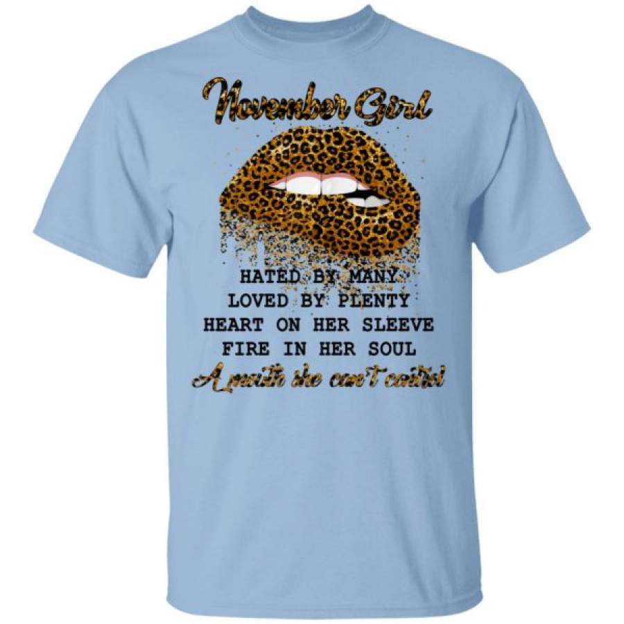 November Girl Hated by Many Loved By Plenty Leopard Lips Shirts – Cool Amazing Fashion