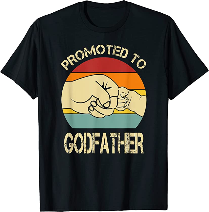 Vintage Promoted To Godfather Funny Daddy Father Day T-Shirt