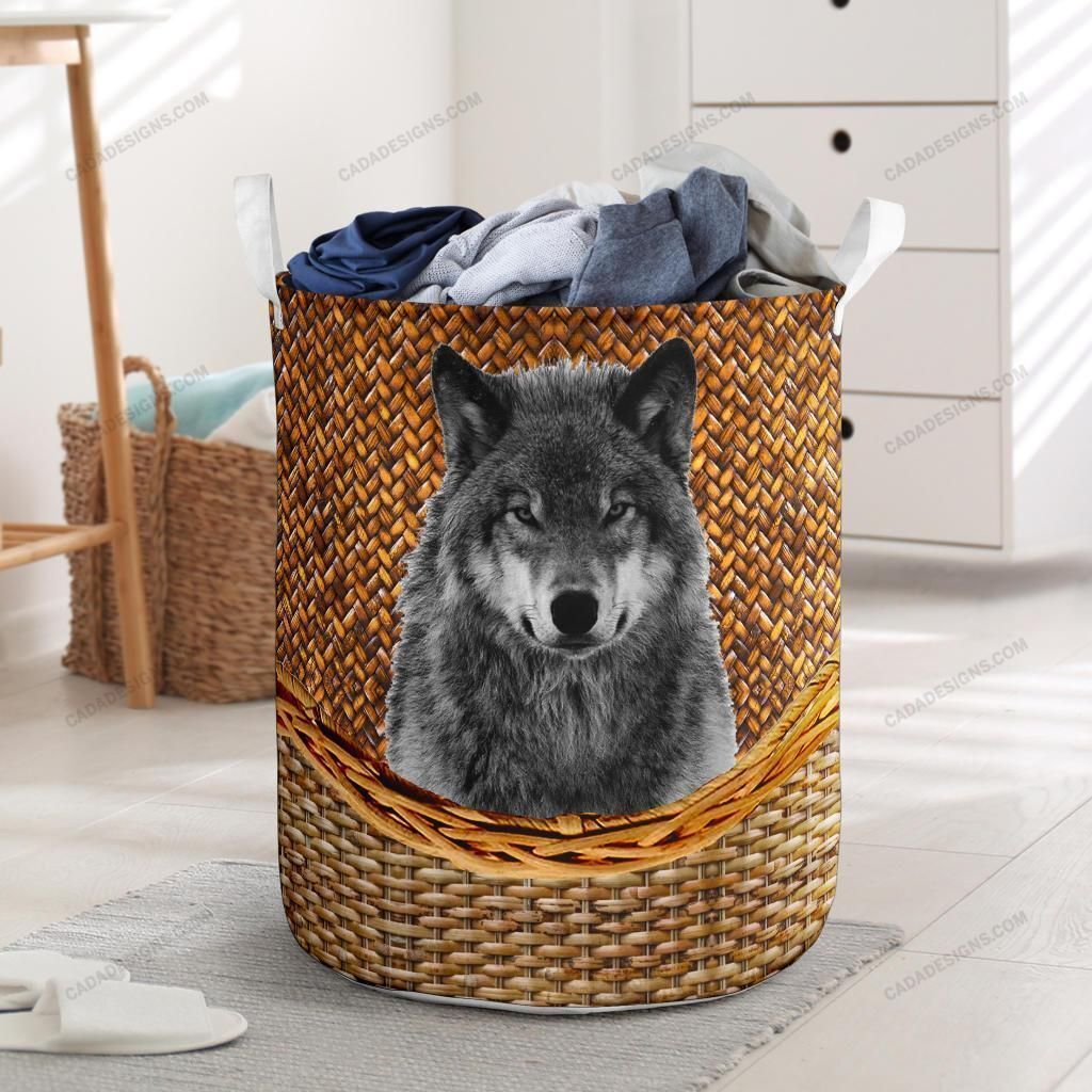 Wolf Rattan Texture Gift For Animal Lovers 3D Printed Laundry Basket