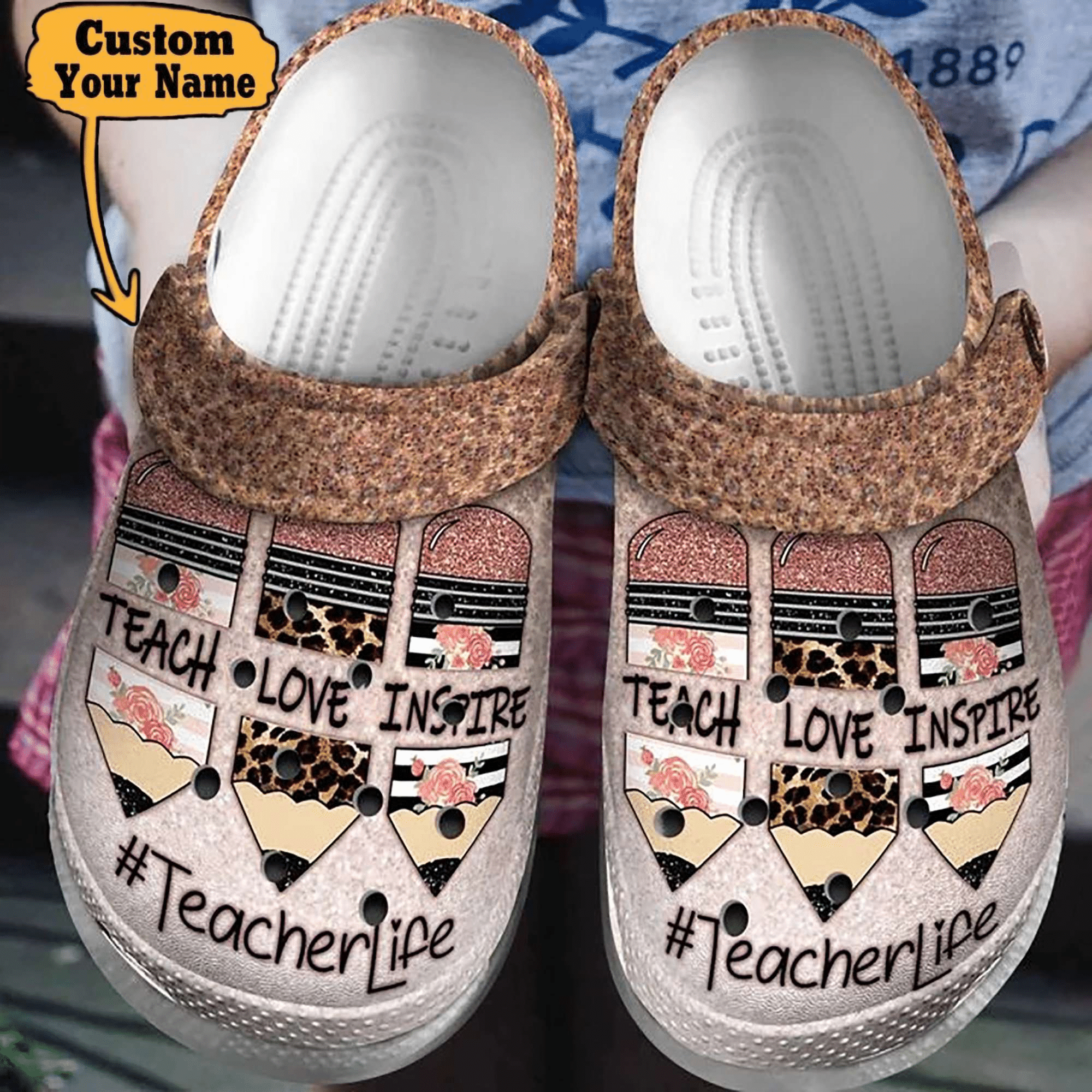 Teacher Crocss – Teacher Life Teach Love Inspire Gifts For Crayon ...