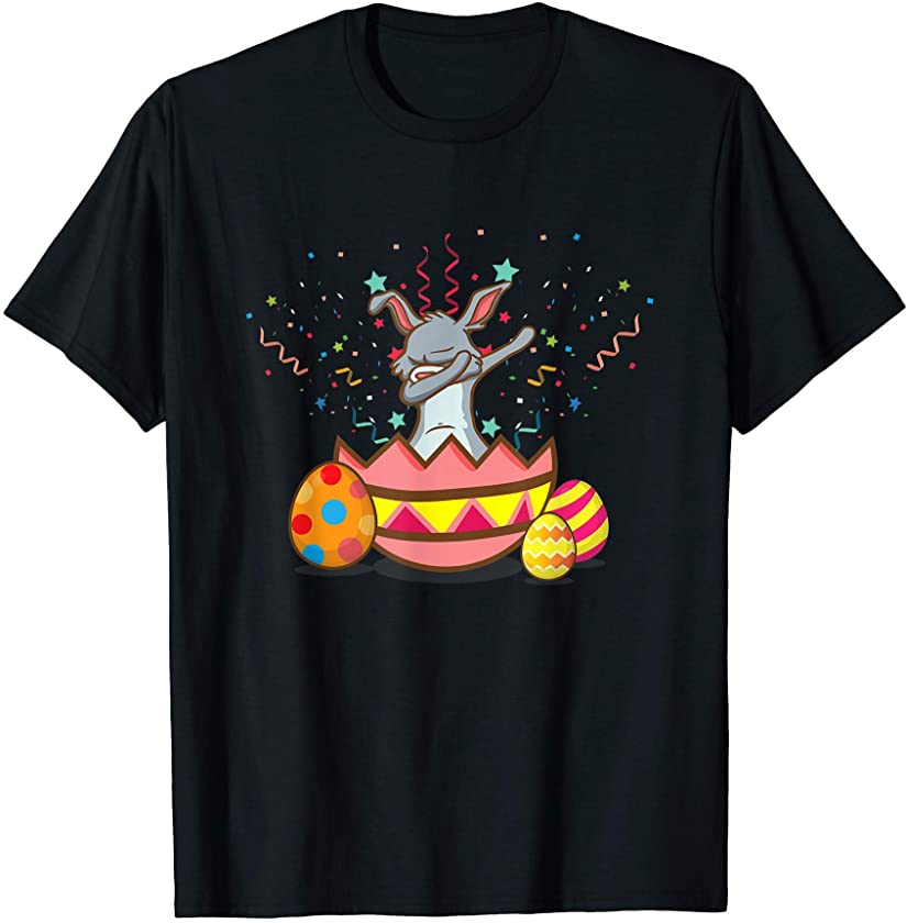 Dabbing Rabbit Easter Day Eggs Shirt Dab Boys Girls Kids T-Shirt