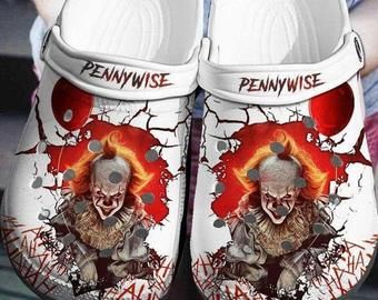 Pennywise Clogs 3D Printed Pennywise Clogband Clog Gift For Horror Lover It Film Clogs 3D Shoes Spooky Clown Classic Clogs